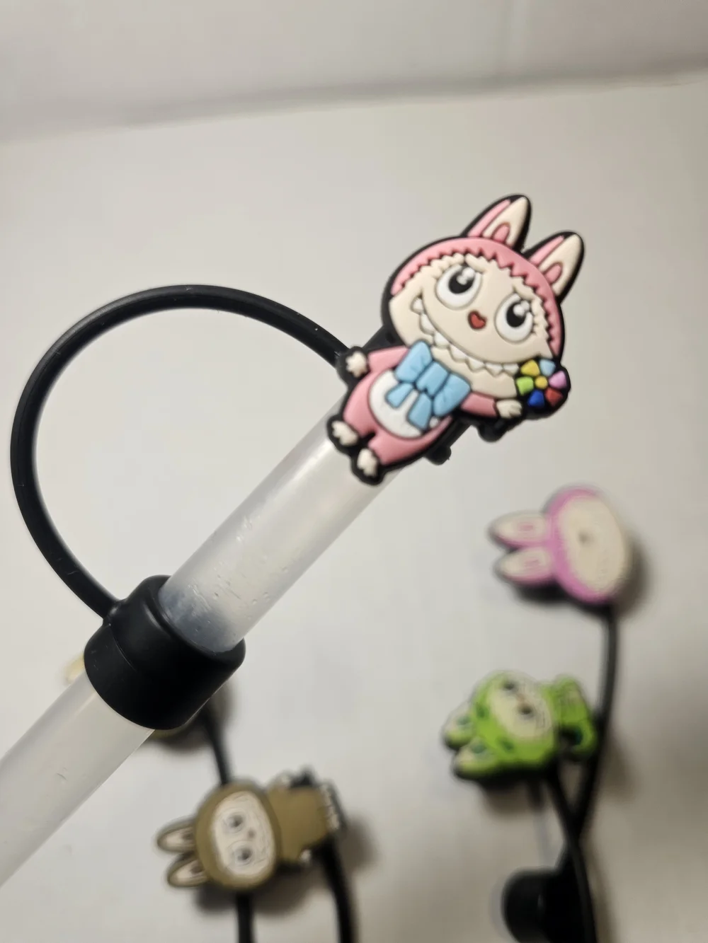 Labubu Straw Topper - The Monsters Straw Charm Cover Set Of 5.